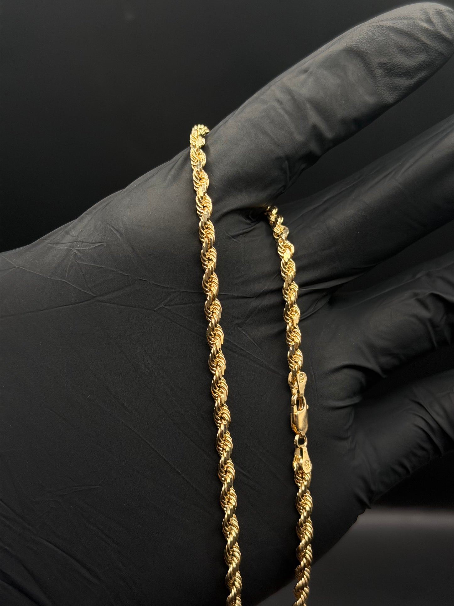 10k Gold Solid Rope Necklace (3.5mm)