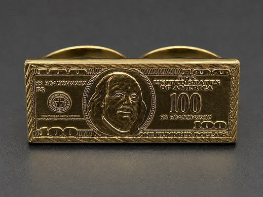 10k Gold $100 Dollar Double Ring