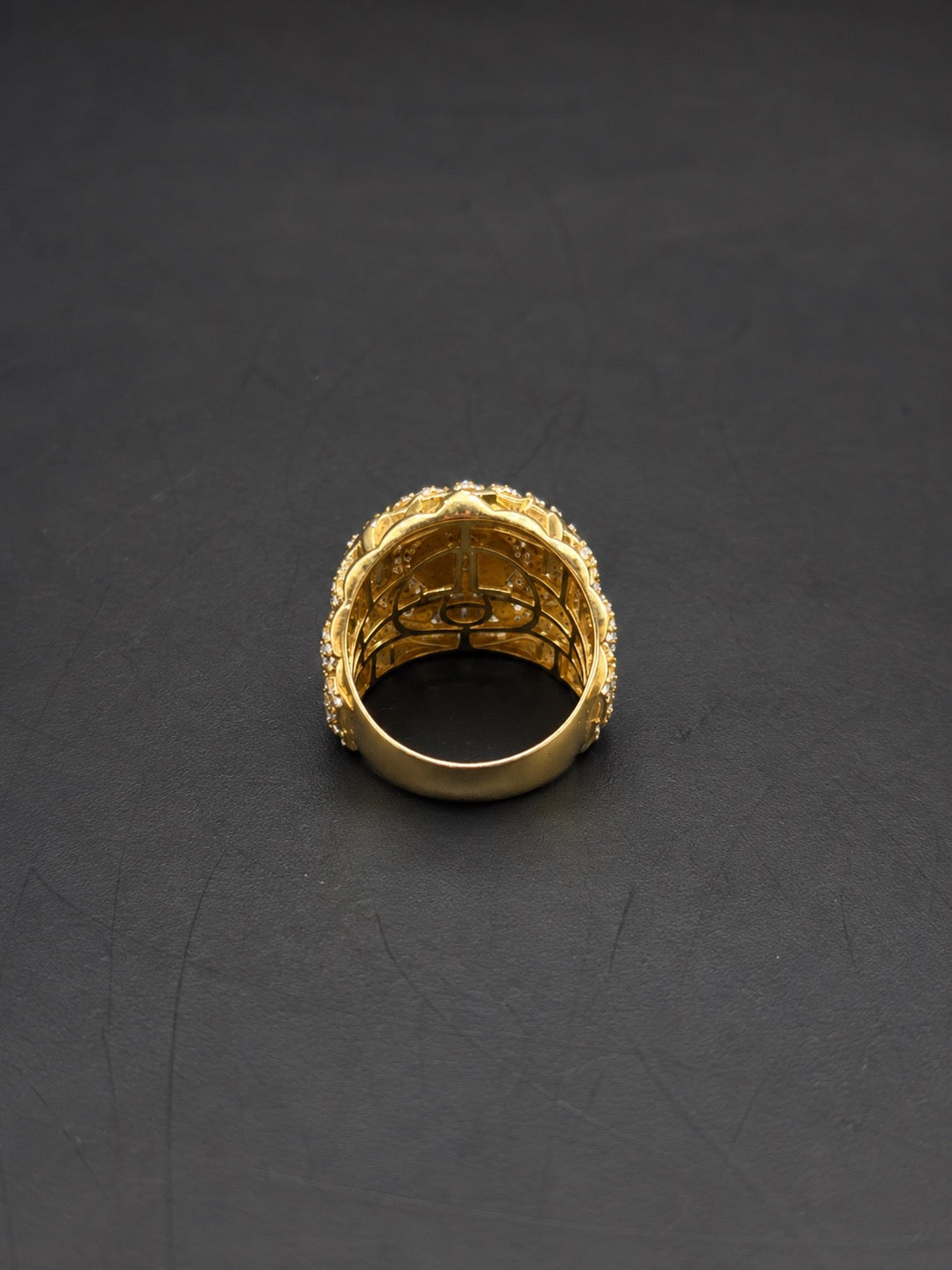 10k Gold Cross Ring with Natural Diamonds