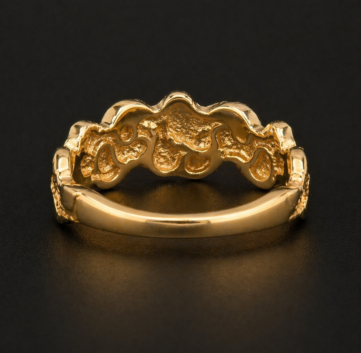 14k Gold Thin Men's Nugget Ring