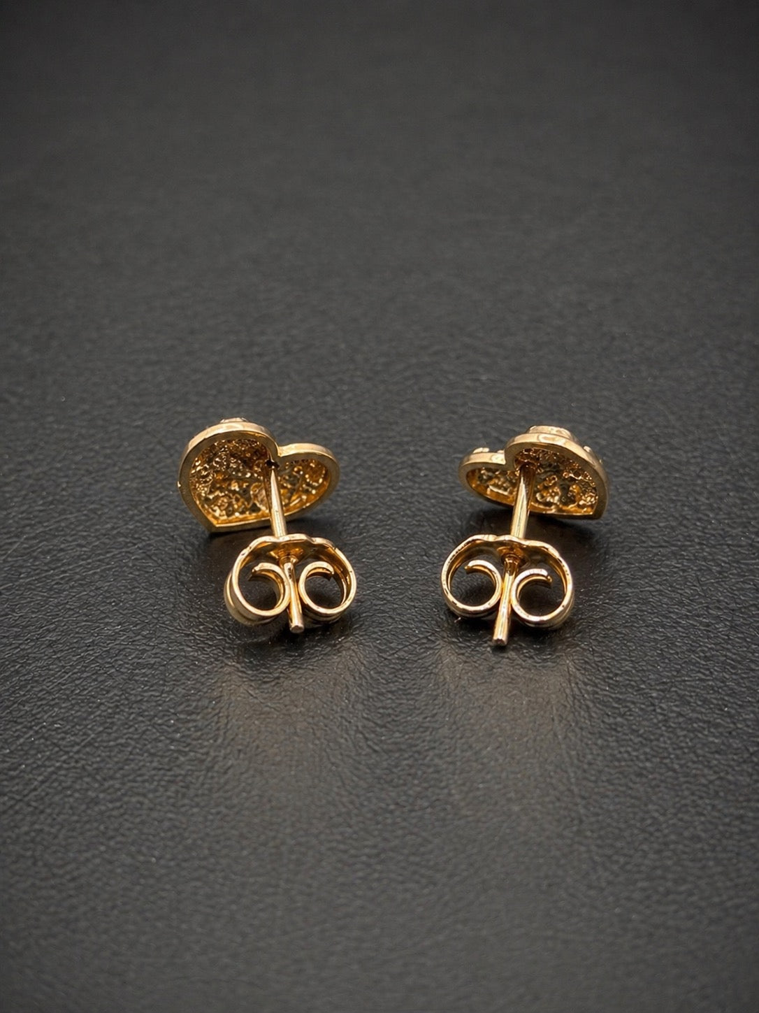 14k Gold Small Heart Nugget Earrings