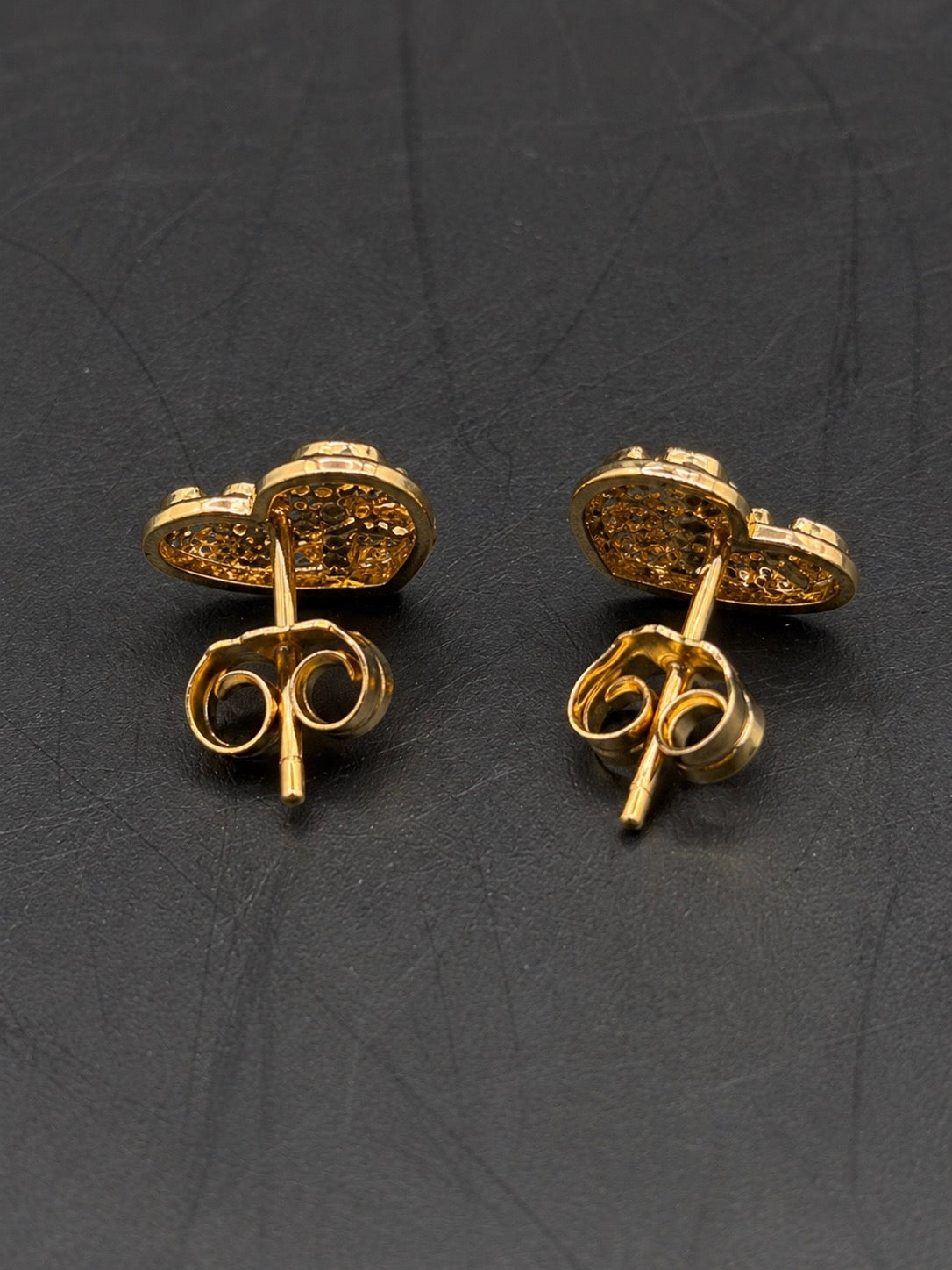 14k Gold Medium Heart Nugget Earrings