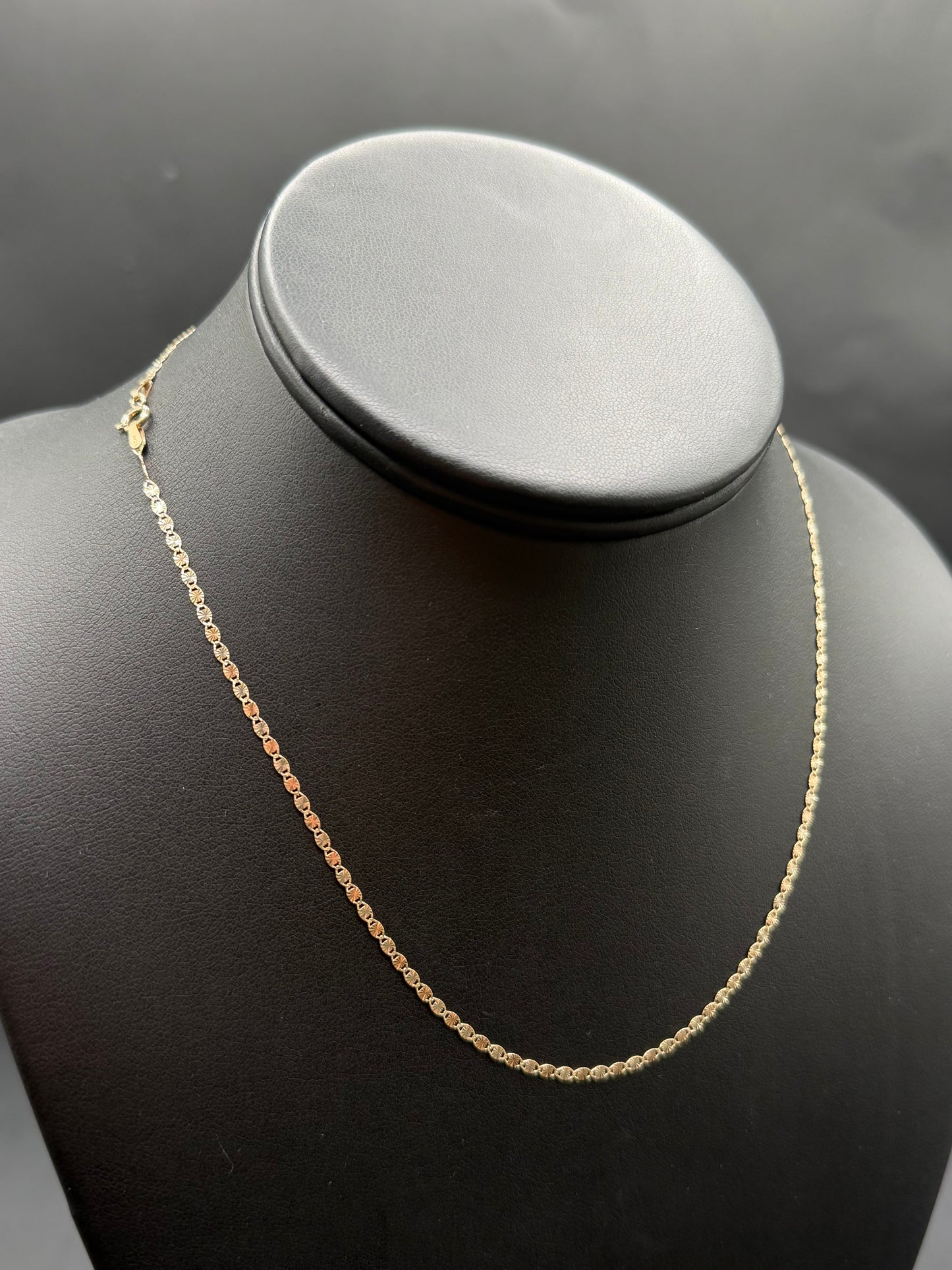14k Gold 3-Color Valentino Necklace 2mm