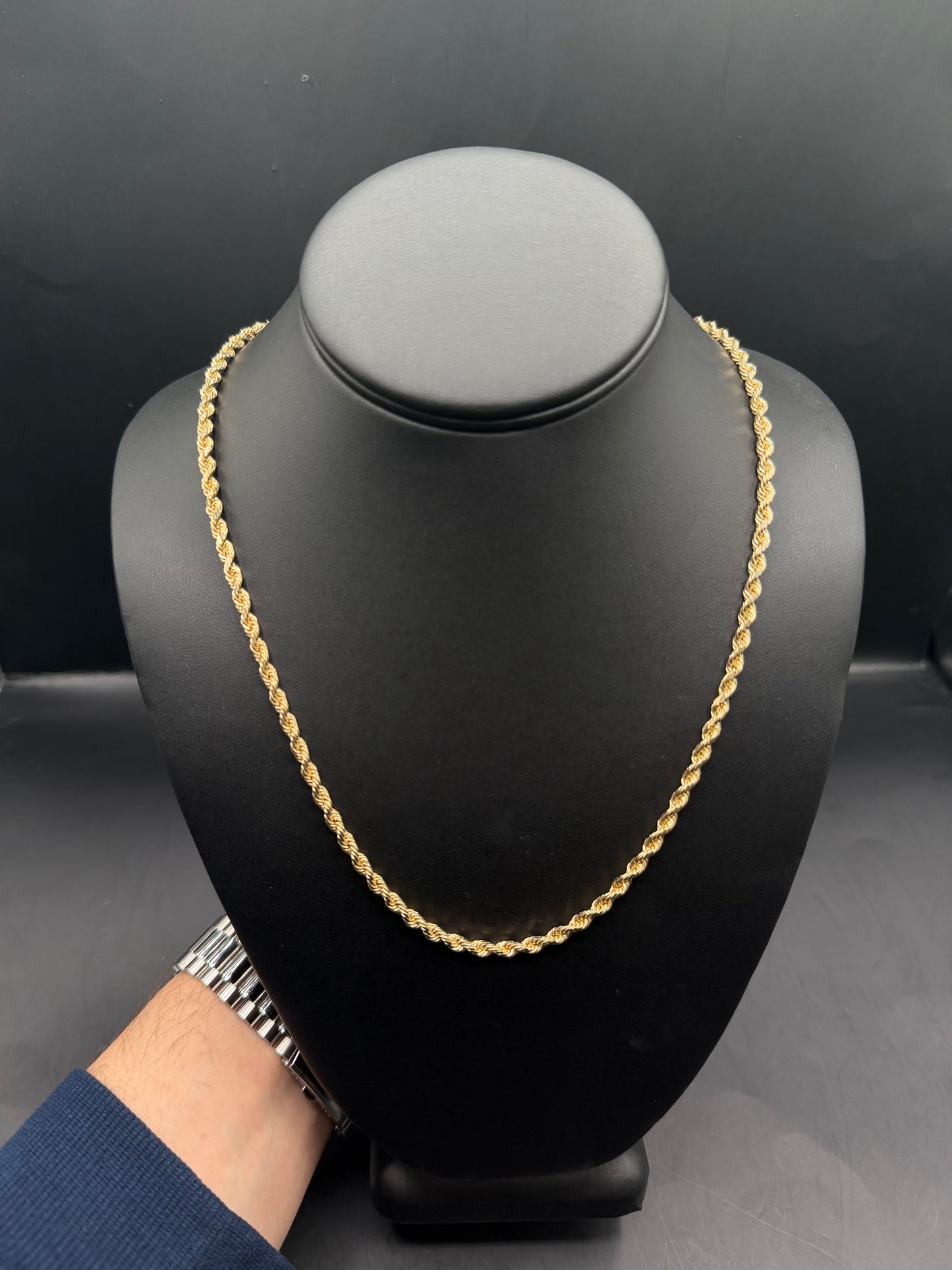10k Gold Solid Rope Necklace (3.5mm)