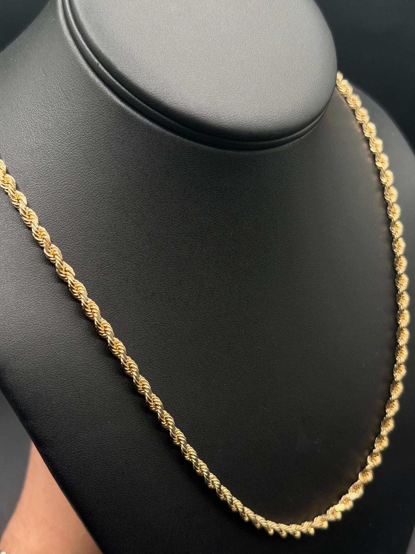 10k Gold Solid Rope Necklace (3.5mm)