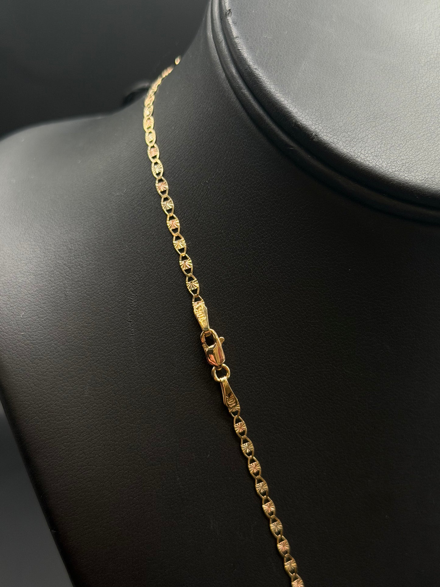 10k Gold Virgin Mary Pendant with 20" Valentino Necklace Set