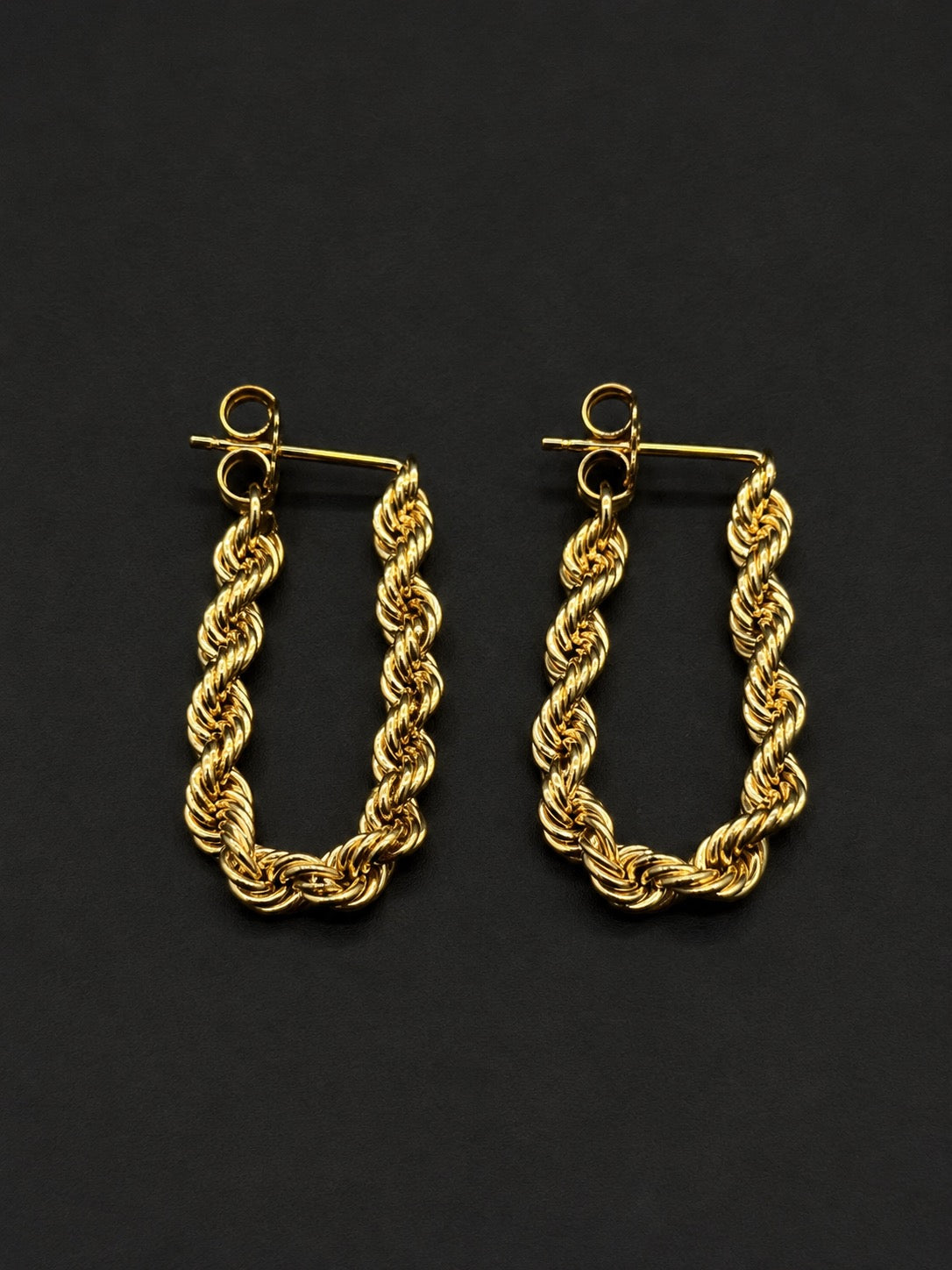 10k Gold Rope Earrings (3mm)