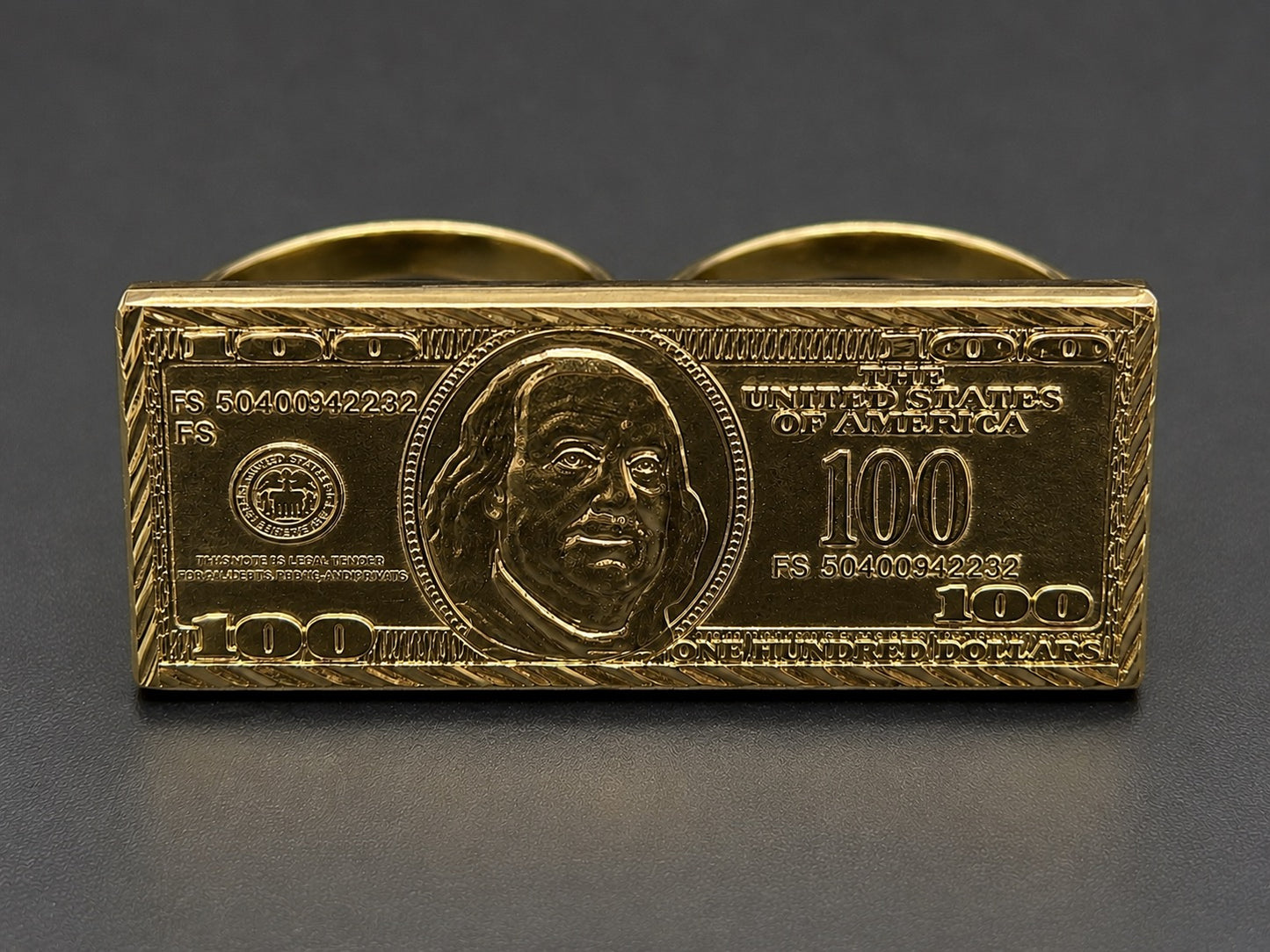 10k Gold $100 Dollar Double Ring