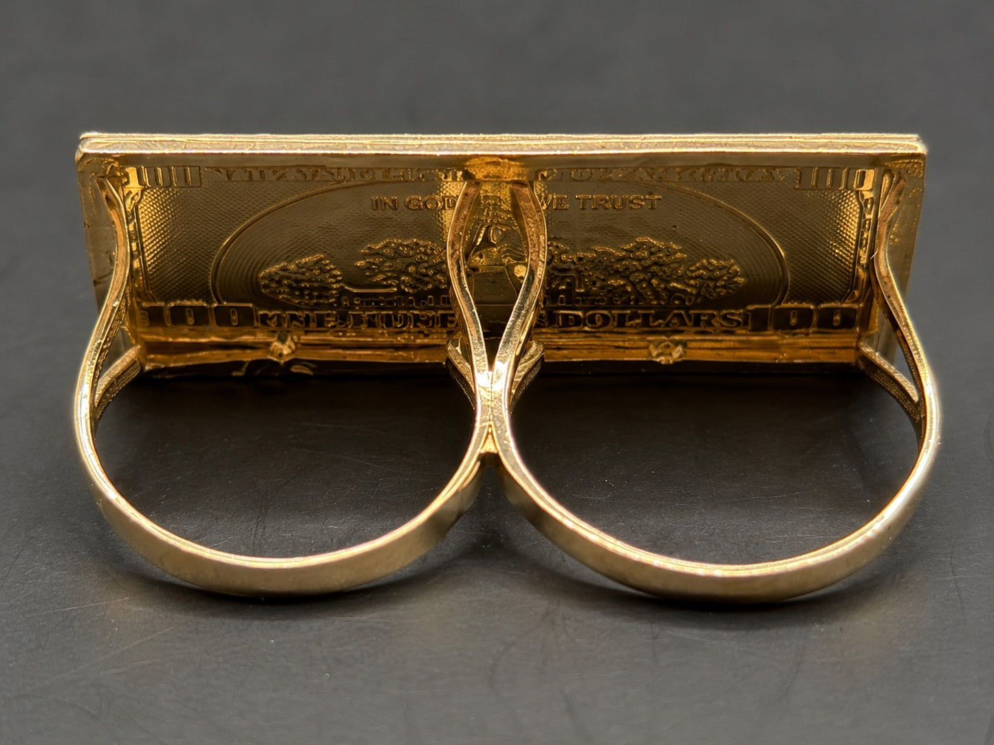 10k Gold $100 Dollar Double Ring