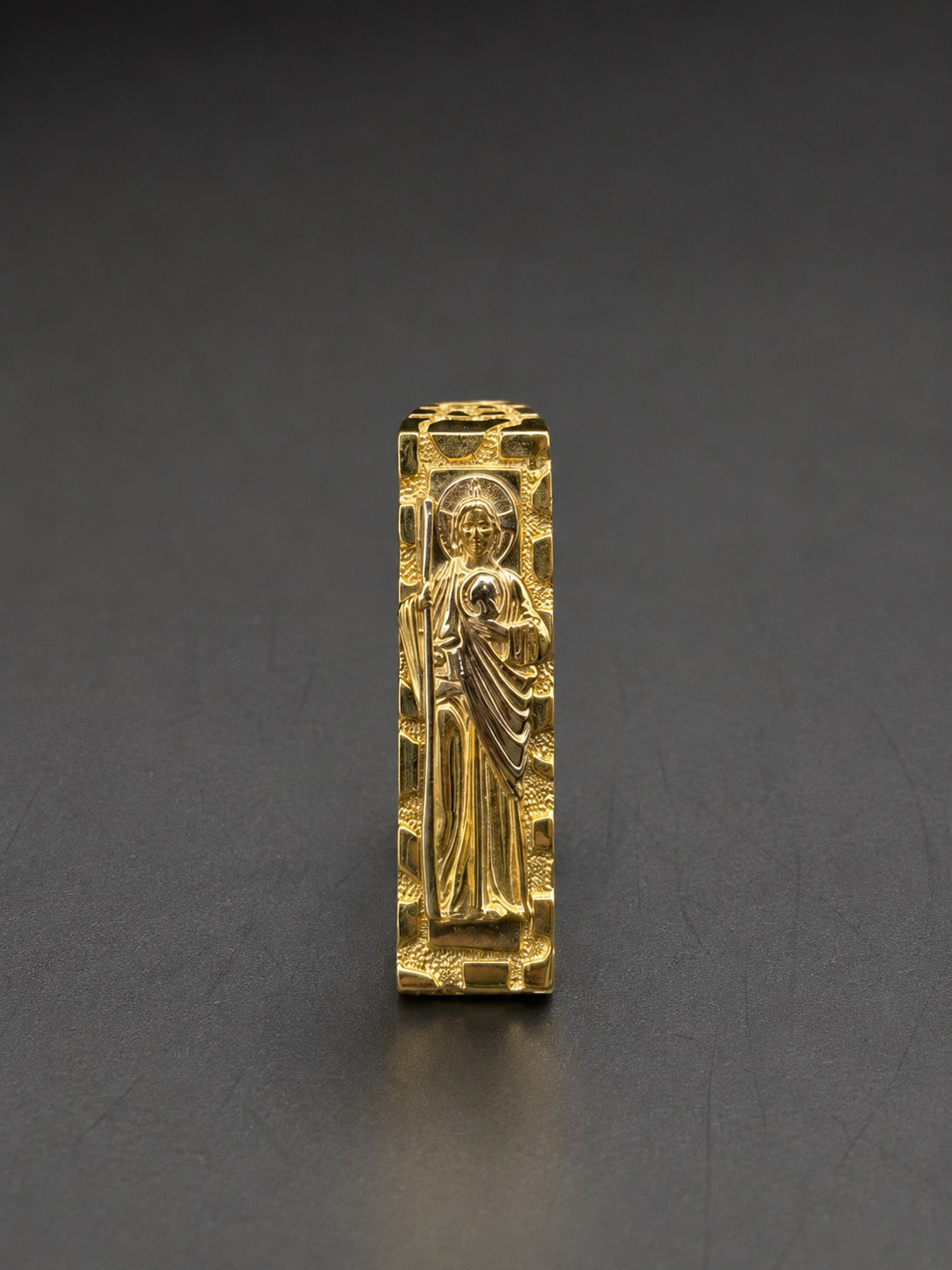 10k Gold San Judas Double Ring