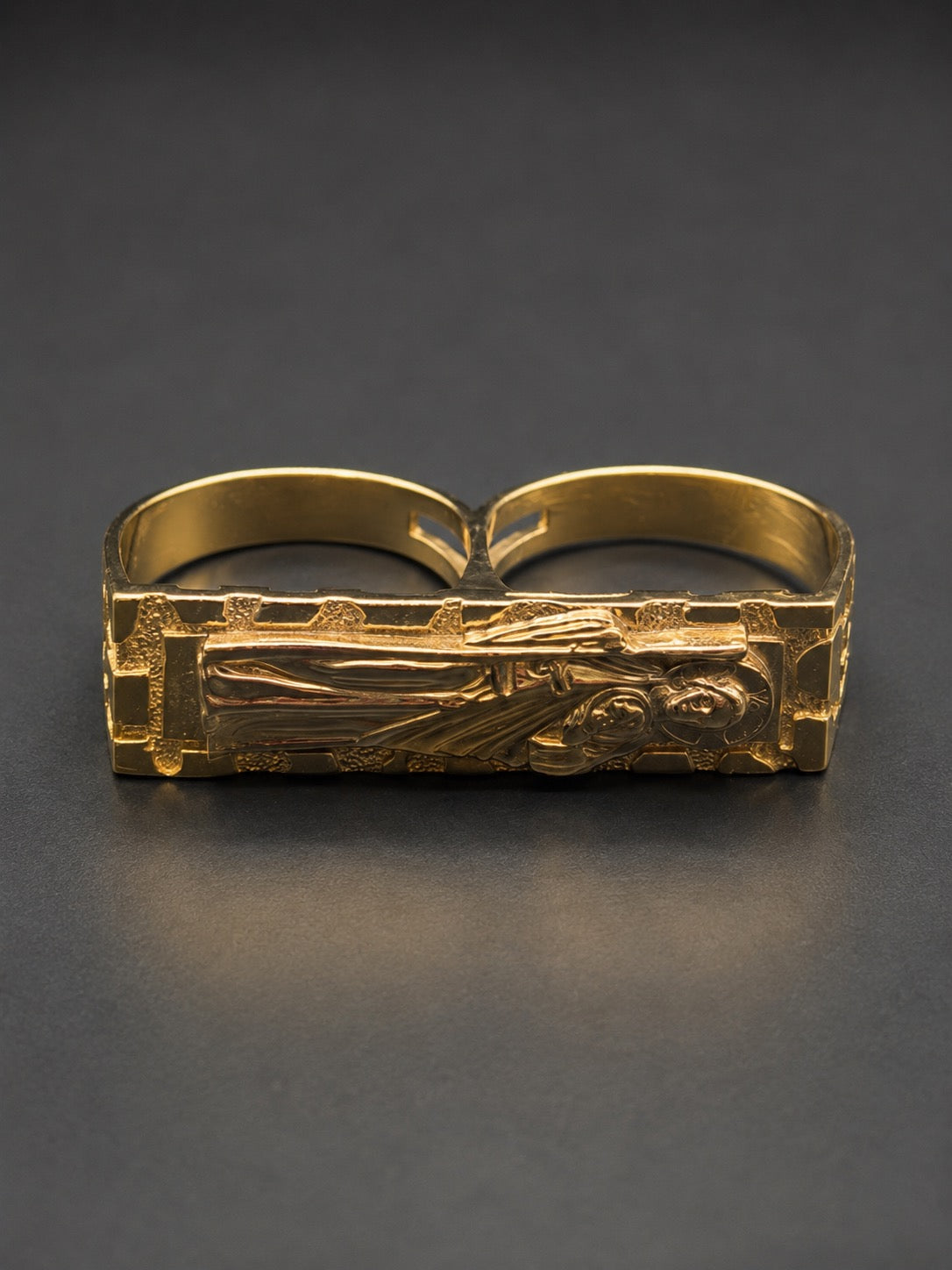 10k Gold San Judas Double Ring