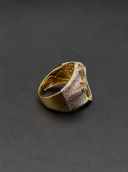 10k Gold Cross Ring with Natural Diamonds