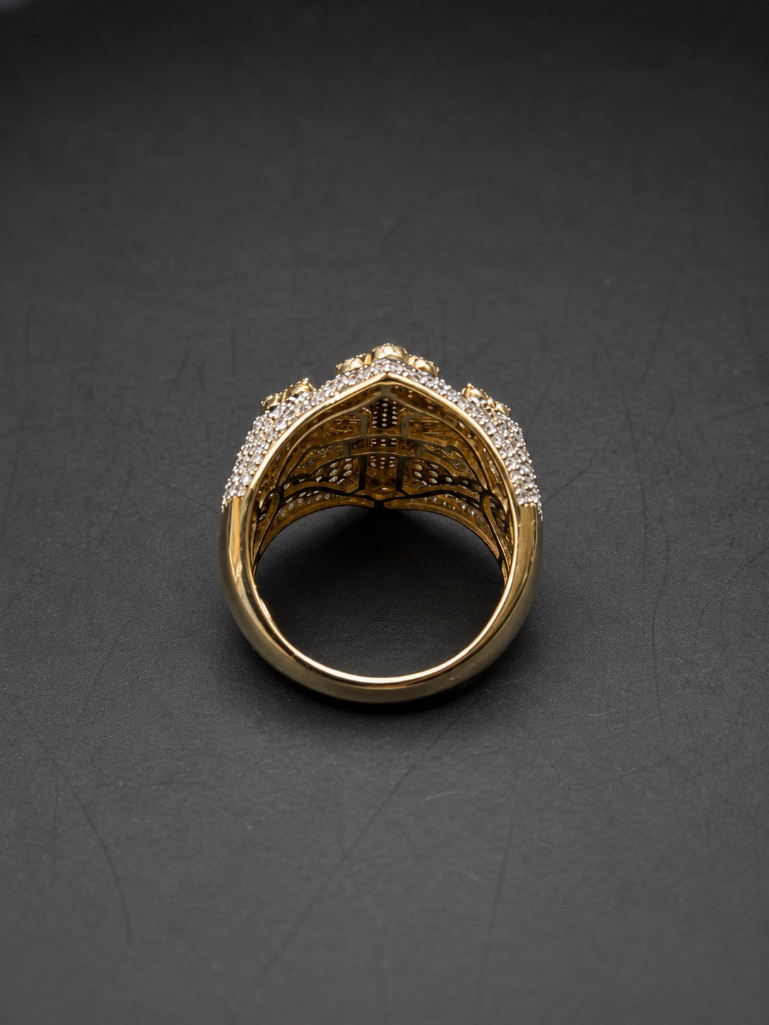 10k Gold Cross Ring with Natural Diamonds