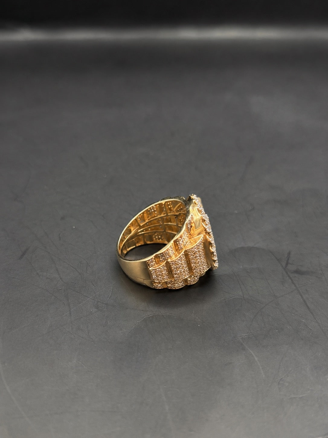 10k Gold Cross Ring with Natural Diamonds