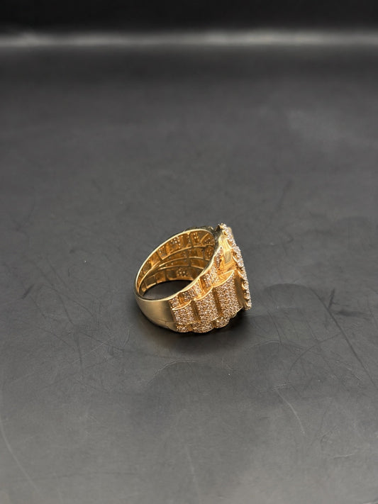 10k Gold Cross Ring with Natural Diamonds