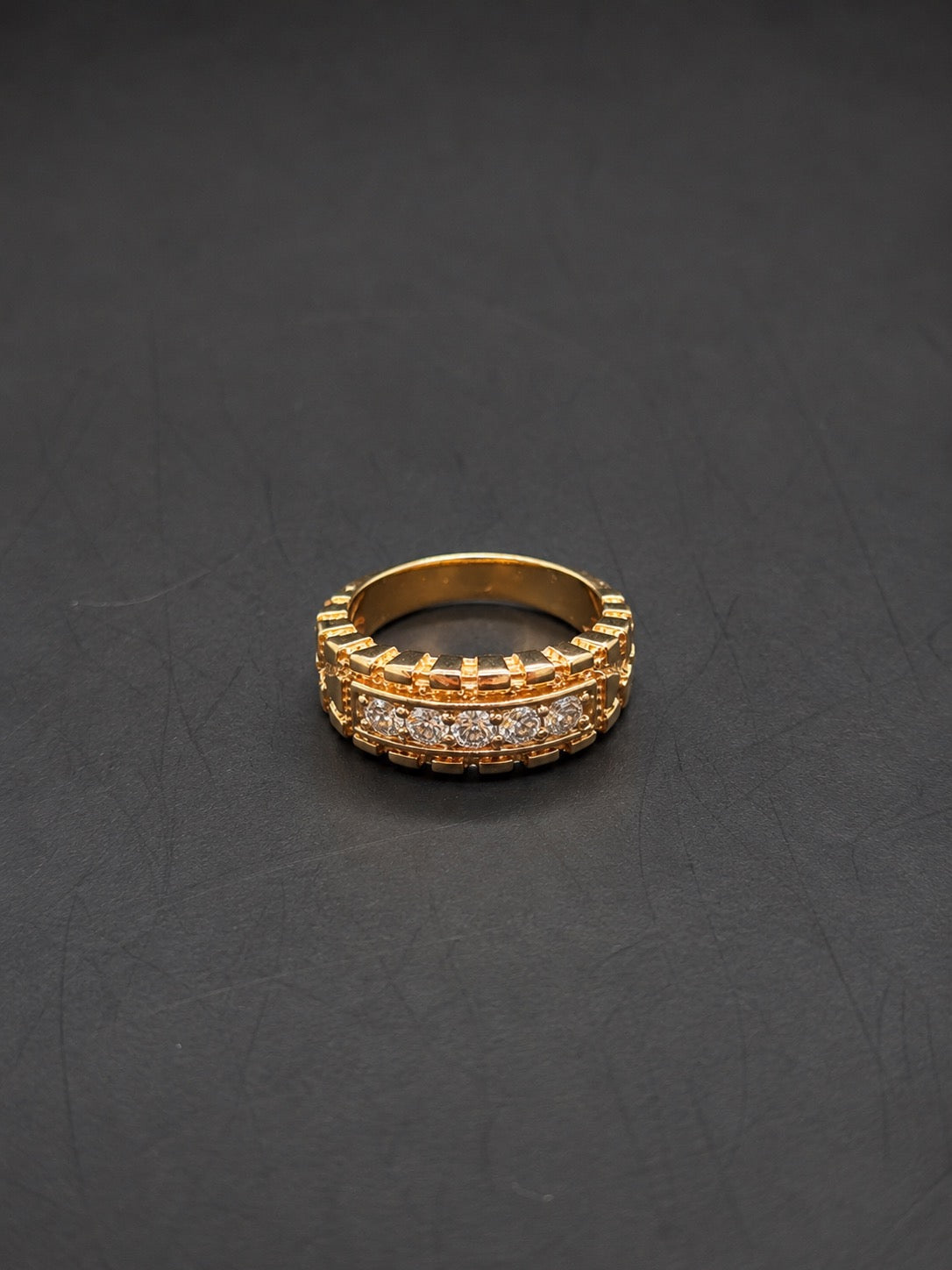 10k Gold Nugget Ring with Natural Diamonds