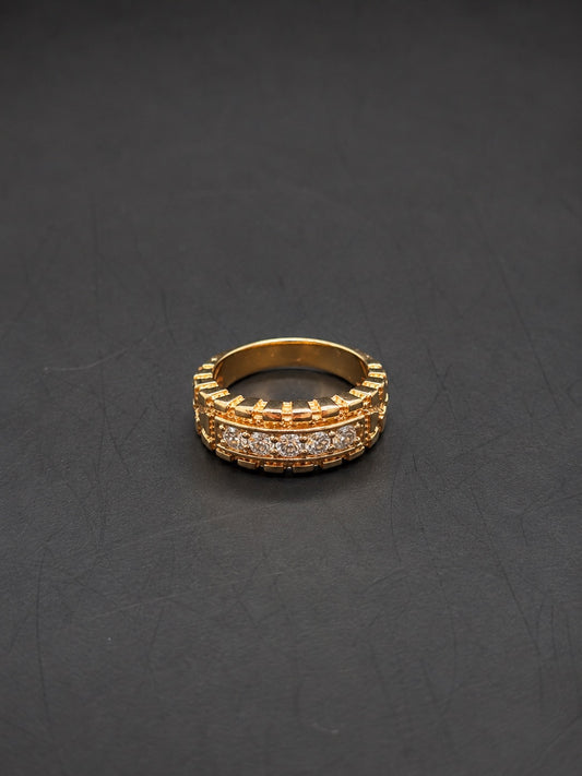 10k Gold Nugget Ring with Natural Diamonds