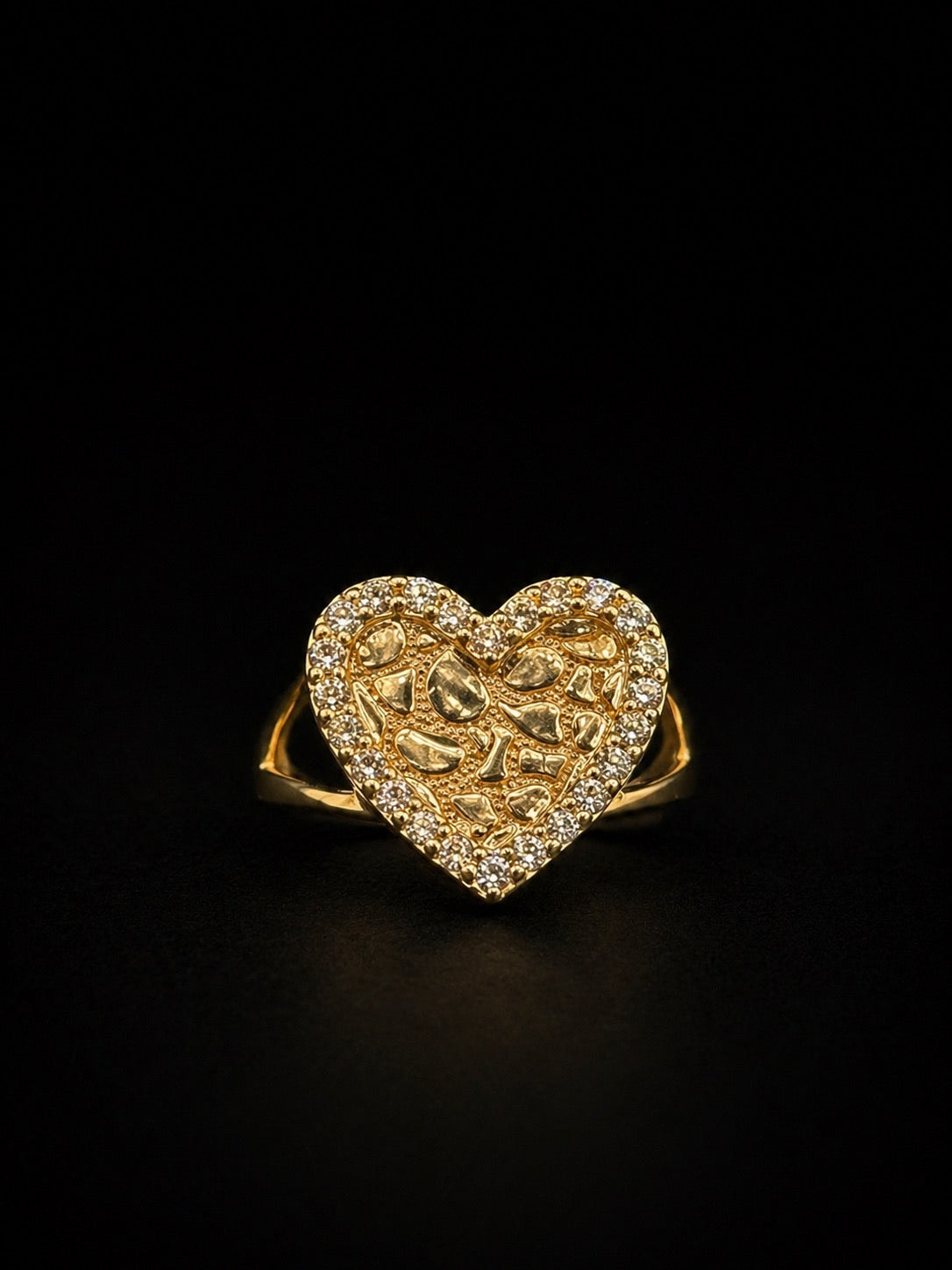 14k Gold Heart Ring with CZ