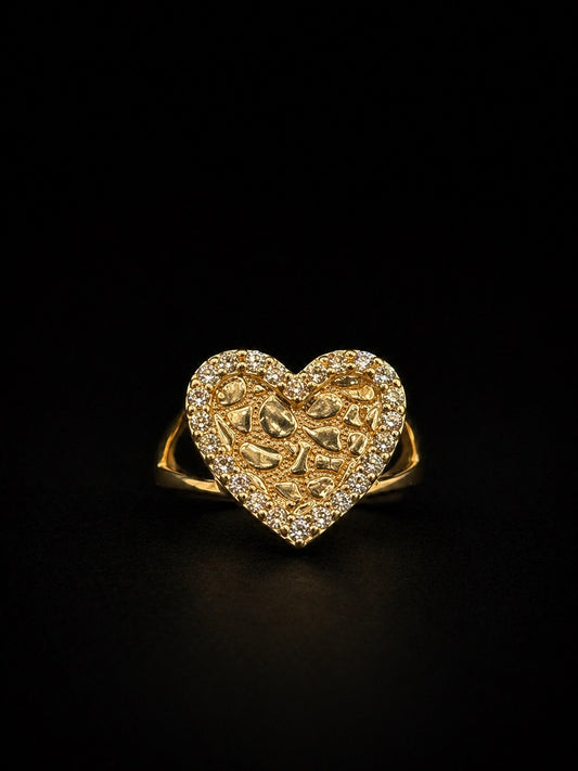 14k Gold Heart Ring with CZ