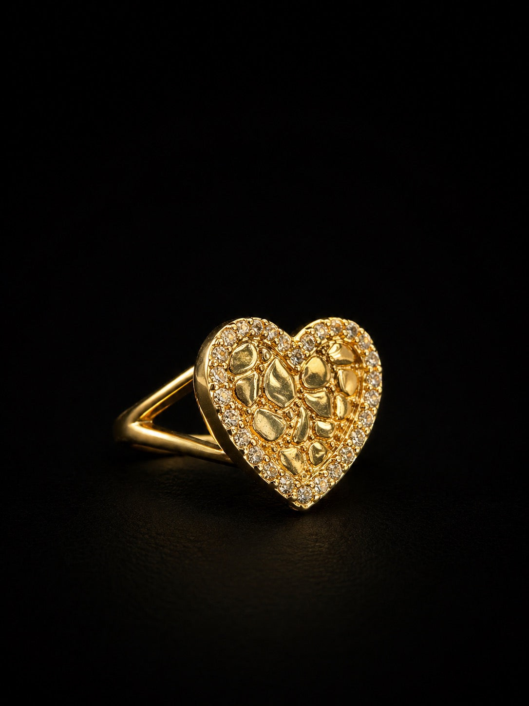 14k Gold Heart Ring with CZ