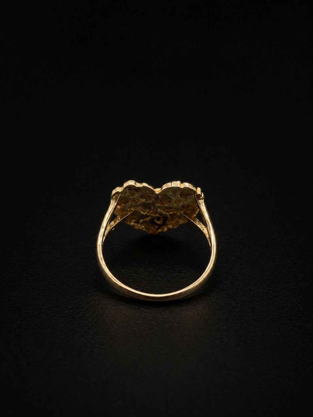 10k Gold Large Heart Nugget Ring
