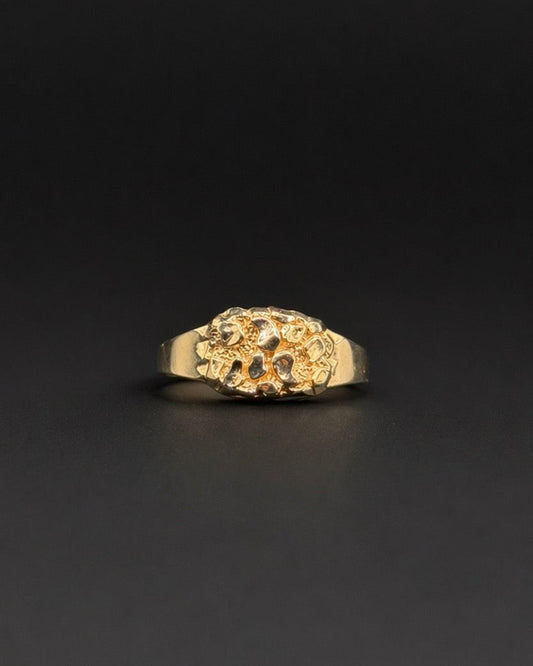 14k Gold Classic Men's Nugget Ring