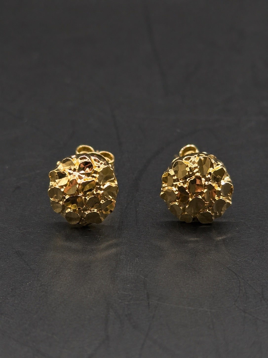 10k Gold Small Round Nugget Earrings