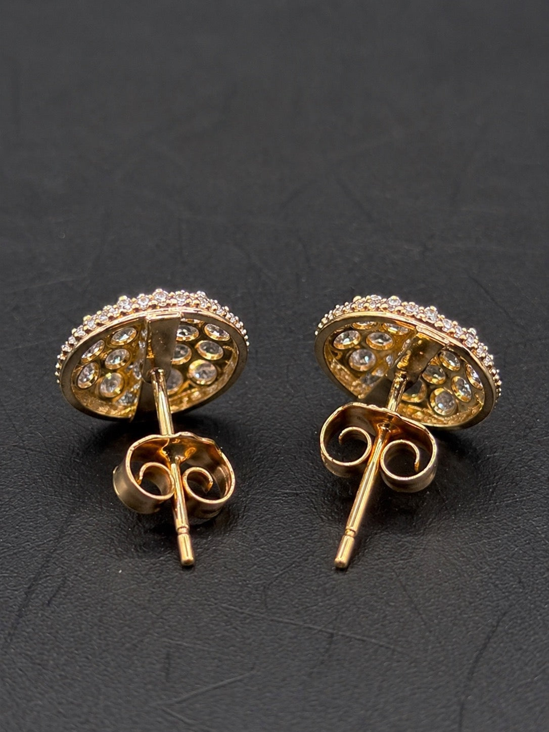 10k Gold Round Studs with CZ Stones