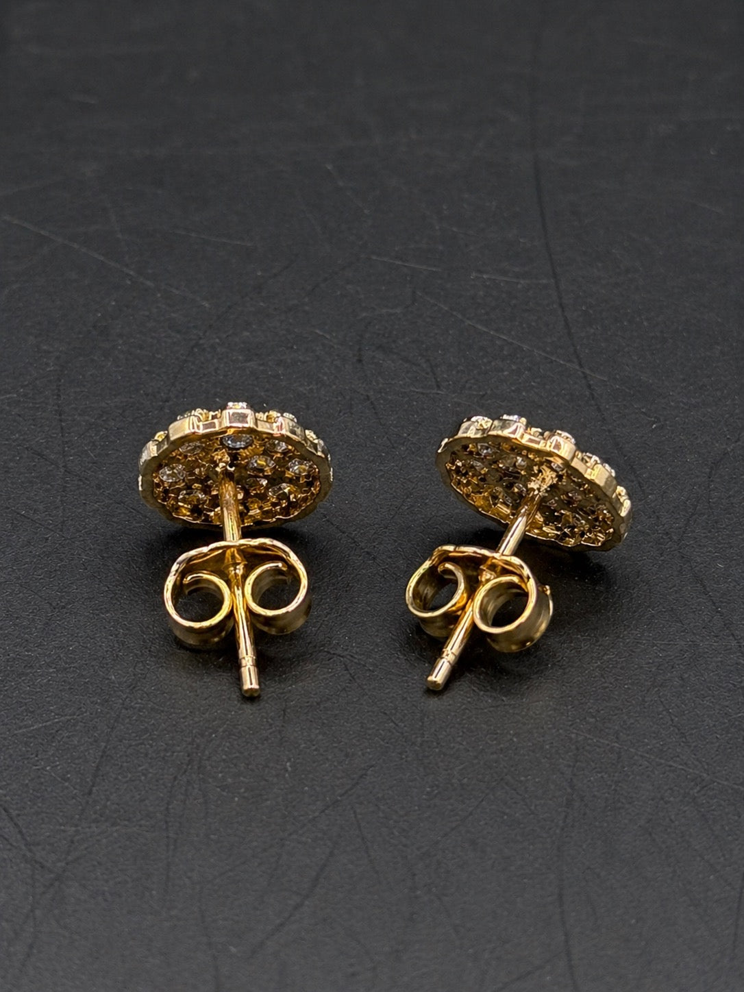10k Gold Medium Round Nugget Earrings