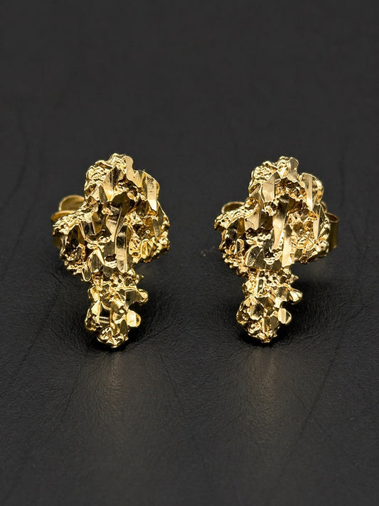10k Gold Medium Africa Nugget Earrings