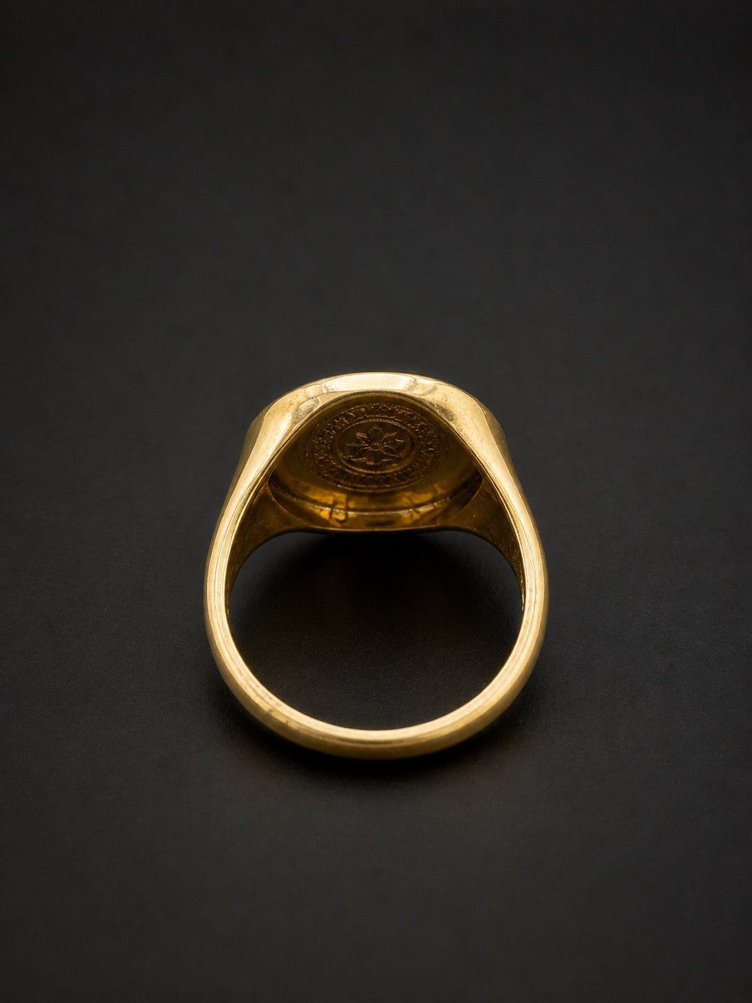 14k Gold Aztec Calendar Ring (18mm)