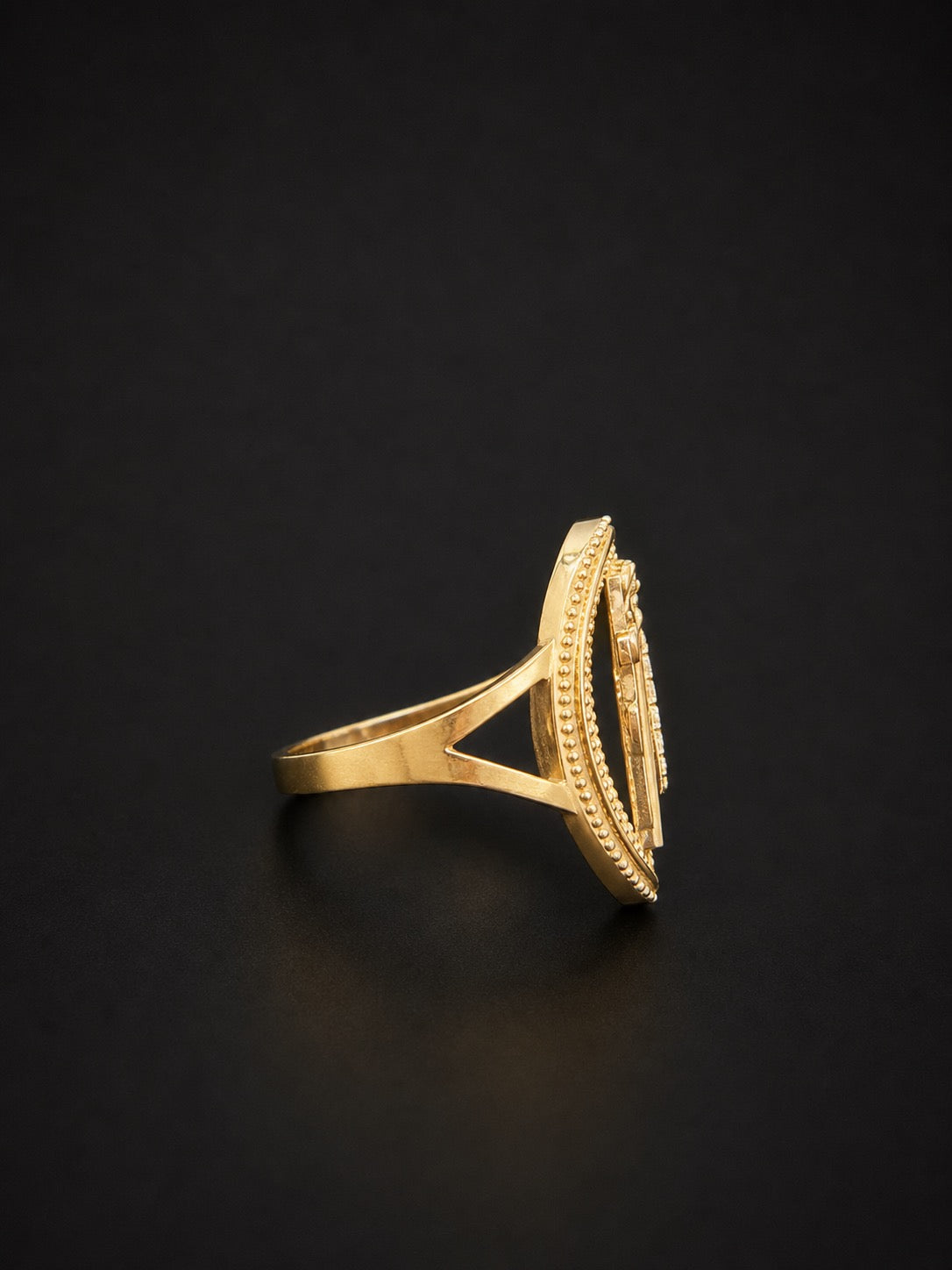 10k Gold San Judas Ring with White CZ