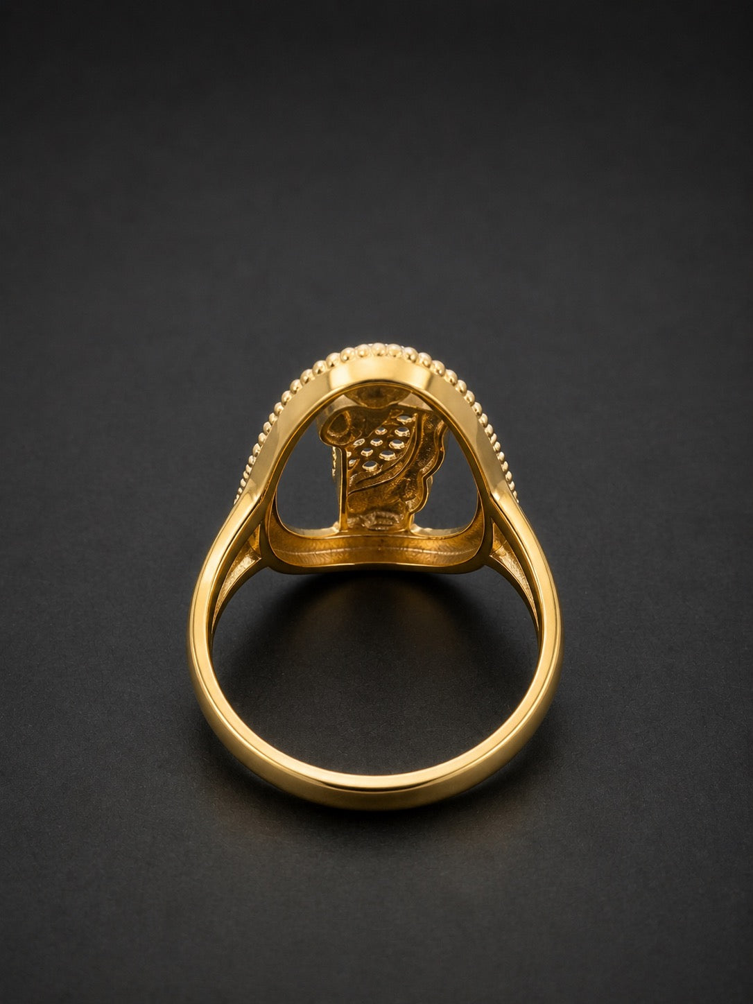 10k Gold San Judas Ring with White CZ