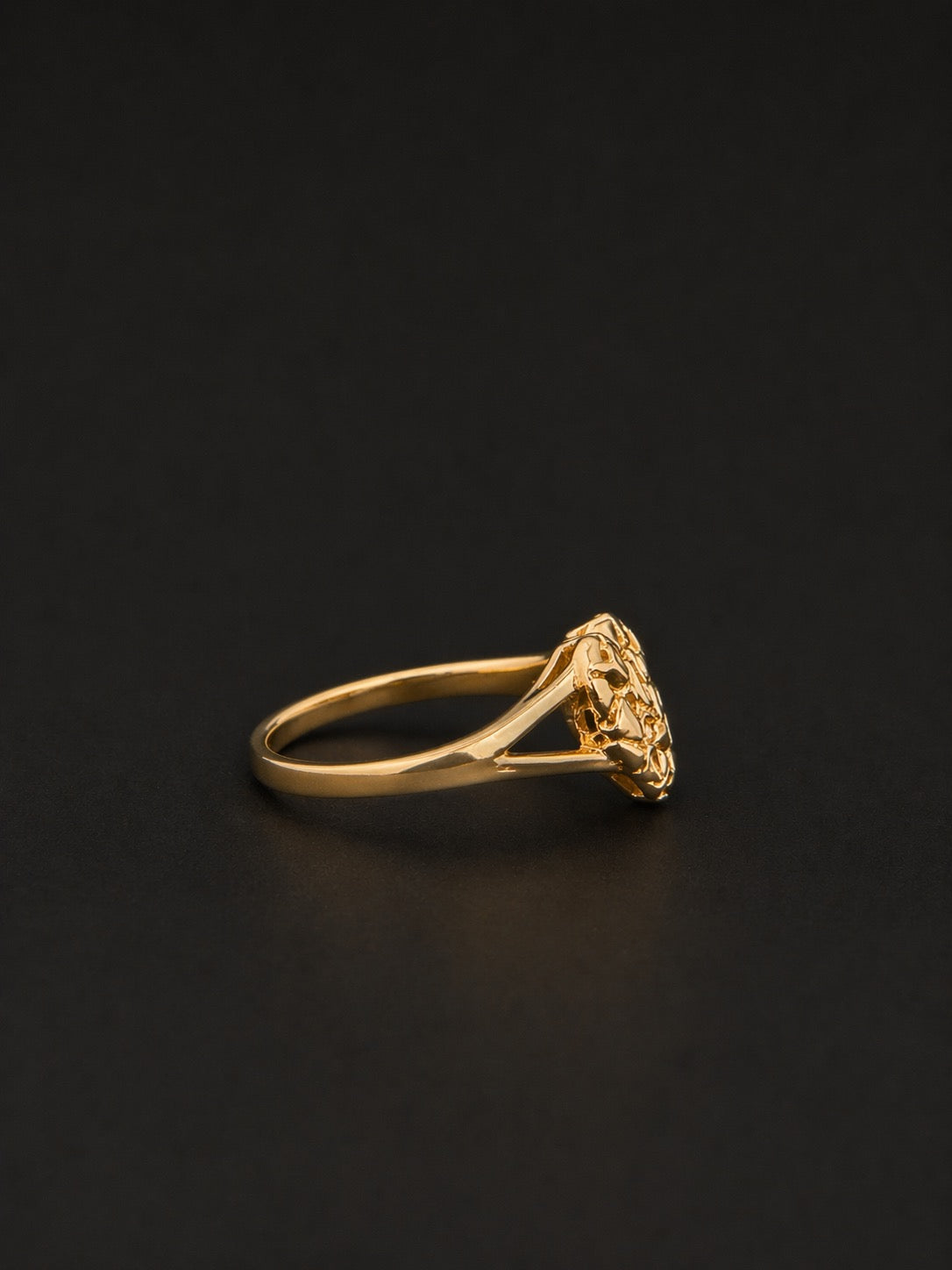 14k Gold Small Heart Nugget Ring