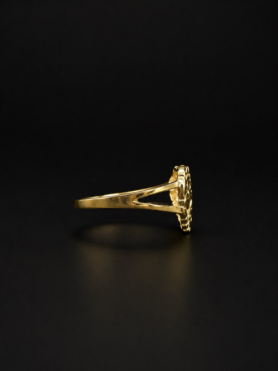 10k Gold Medium Heart Nugget RIng