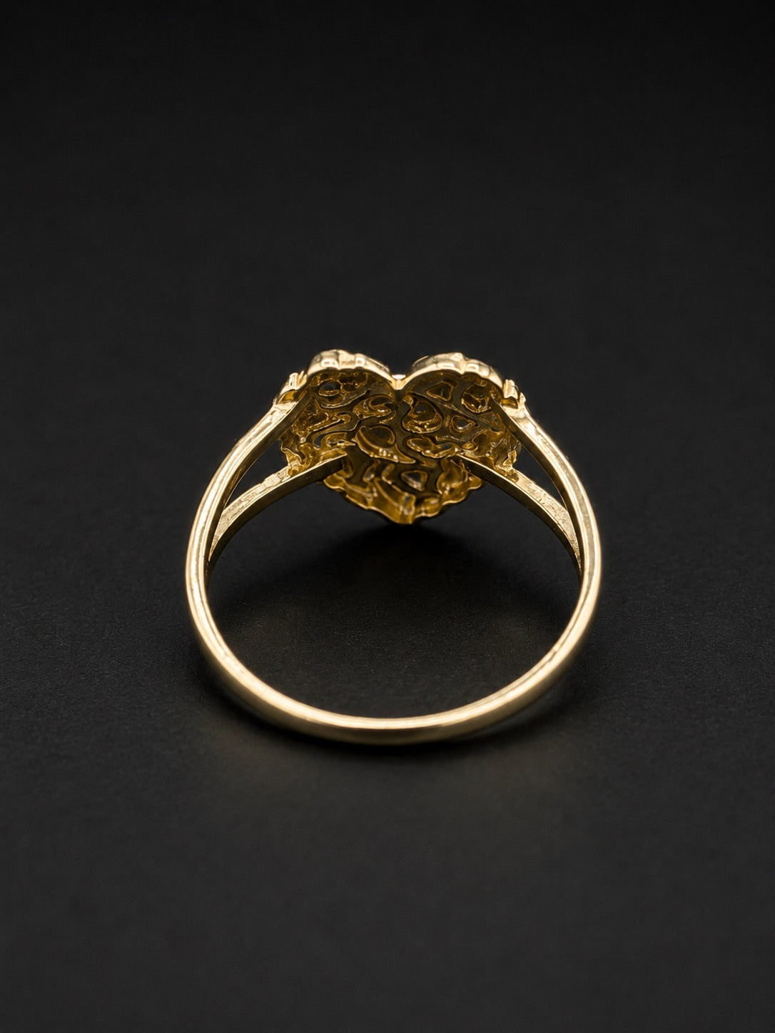 10k Gold Medium Heart Nugget RIng